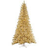 Vickerman 7.5' White-Gold Tinsel Christmas Tree with Clear Lights Image 1