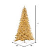 Vickerman 7.5' White-Gold Tinsel Christmas Tree with Clear Lights Image 2