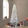 Vickerman 7.5' White Salem Pencil Pine Artificial Christmas Tree, Multi-Colored Dura-lit LED Lights Image 1