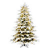 Vickerman 7.5' x 62" Flocked Kamas Fraser Artificial Christmas Tree, Warm White Low Voltage 3MM LED Lights Image 1