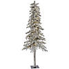 Vickerman 7' Flocked Alpine Christmas Tree with Warm White LED Lights Image 1