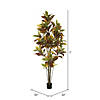 Vickerman 7' Potted Artificial Green and Orange Cronton Tree Image 2