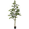 Vickerman 7' Potted Artificial Green Nandina Tree Image 1
