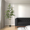 Vickerman 7' Potted Artificial Green Nandina Tree Image 1