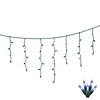 Vickerman 70 Lights LED Blue with Green Wire Icicle Set - 9' Long Christmas Light Set Image 1