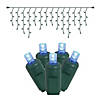 Vickerman 70 Lights LED Blue with Green Wire Wide Angle Icicle - 9' Long Christmas Light Set Image 1