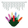 Vickerman 70 Multi-Colored M5 LED Icicle Light on Green Wire, 9' Light Strand Image 1