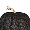 Vickerman 8" Black Pumpkins Assorted Set of 3. Image 1