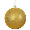Vickerman 8" Gold Glitter Ball Ornament Image 1