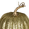 Vickerman 8" Gold Pumpkins Assorted Set of 3.  Image 1