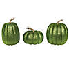 Vickerman 8" Lime Pumpkins Assorted Set of 3.  Image 1