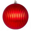 Vickerman 8" Red Matte Lined Ball Ornament, 1 per Bag. Image 1