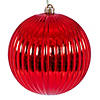 Vickerman 8" Red Shiny Lined Ball Ornament Image 1