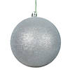 Vickerman 8" Silver Glitter Ball Ornament Image 1