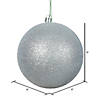 Vickerman 8" Silver Glitter Ball Ornament Image 1