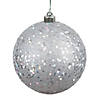Vickerman 8" Silver Sequin Ball Ornament Image 1