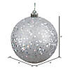 Vickerman 8" Silver Sequin Ball Ornament Image 1