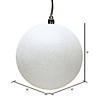 Vickerman 8" White Glitter Ball Ornament Image 1