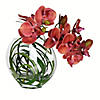 Vickerman 9.8" Artificial Purple Butterfly Orchid In Glass Pot. Image 1