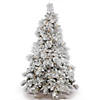 Vickerman 9' Flocked Alberta Artificial Christmas Tree, Pure White LED Lights Image 1