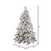 Vickerman 9' Flocked Alberta Artificial Christmas Tree, Pure White LED Lights Image 3