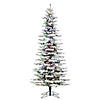 Vickerman 9' Flocked Utica Fir Slim Artificial Christmas Tree, Multi-Colored LED Lights Image 1