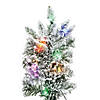 Vickerman 9' Flocked Utica Fir Slim Artificial Christmas Tree, Multi-Colored LED Lights Image 2