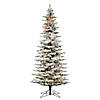 Vickerman 9' Flocked Utica Fir Slim Artificial Christmas Tree, Warm White LED Lights Image 1
