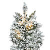 Vickerman 9' Flocked Utica Fir Slim Artificial Christmas Tree, Warm White LED Lights Image 1