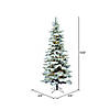 Vickerman 9' Flocked Utica Fir Slim Artificial Christmas Tree, Warm White LED Lights Image 2
