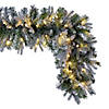 Vickerman 9' Proper 14" Frosted Douglas Fir Artificial Garland with Warm White LED Lights. Image 4