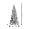 Vickerman 9' Silver Tinsel Fir Slim Artificial Christmas Tree, Unlit Image 2