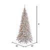 Vickerman 9' Silver Tinsel Fir Slim Artificial Christmas Tree, Warm White Dura-lit LED Lights Image 1