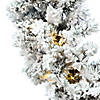 Vickerman 9' x 16" Flocked Alaskan Artificial Christmas Garland, Warm White Dura-lit LED Mini Lights Image 1
