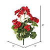 Vickerman Artificial 20" Red Geranium Bush, 4 per Pack. Image 1