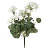 Vickerman Artificial 20" White Geranium Bush, 4 per Pack. Image 1