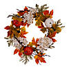 Vickerman Artificial 22&quot; Orange Fall Pumpkin Hydrangea Wreath Image 1
