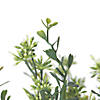 Vickerman Artificial Mini Mixed Leaf Bush with White Buds Bush UV Coated - 3/pk Image 2