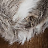 Vickerman Brown and White Striped Faux Fur Snow Mink Collection 60" Christmas Tree Skirt Image 1