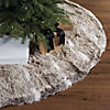 Vickerman Brown and White Striped Faux Fur Snow Mink Collection 60" Christmas Tree Skirt Image 3