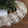 Vickerman Brown and White Striped Faux Fur Snow Mink Collection 60" Christmas Tree Skirt Image 4
