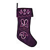 Vickerman Decorative Dark Purple Beaded 8" x 19" Stocking Image 1