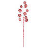 Vickerman Red/White Swirl Artificial Christmas Spray. Includes 6 sprays per pack. Image 1