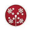 Vickerman Red with White Felt Snowflakes  60" Cotton Christmas Tree Skirt Image 1