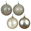 Vickerman Shatterproof 10" Large Champagne 4-Finish Ball Christmas Ornament, 4 per Bag Image 1