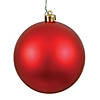 Vickerman Shatterproof 10" Large Red Matte Ball Christmas Ornament Image 1