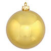 Vickerman Shatterproof 3" Gold Shiny Ball Christmas Ornament, 12 per Bag Image 1