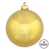Vickerman Shatterproof 3" Gold Shiny Ball Christmas Ornament, 12 per Bag Image 4
