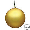 Vickerman Shatterproof 4.75" Gold Matte Ball Christmas Ornament, 4 per Bag Image 4