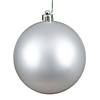 Vickerman Shatterproof 4.75" Silver Matte Ball Christmas Ornament, 4 per Bag Image 1